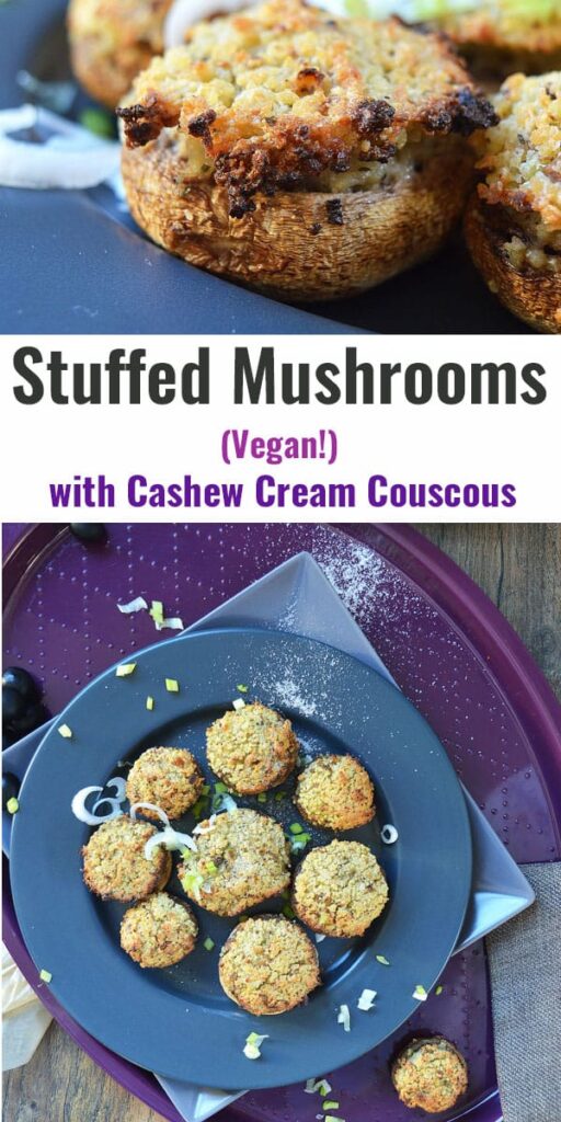 Vegan stuffed mushrooms pin