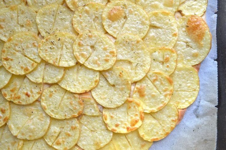 Potato Pizza with Garlic & Rosemary
