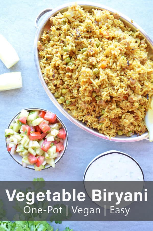 Pinterest pin for vegetable biryani