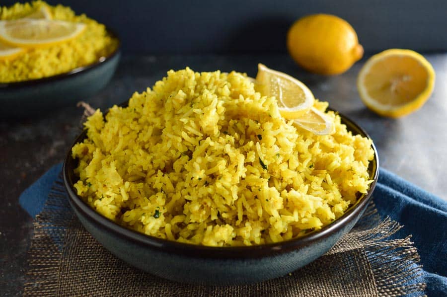 Easy Lemon Rice with Coconut The Fiery Vegetarian