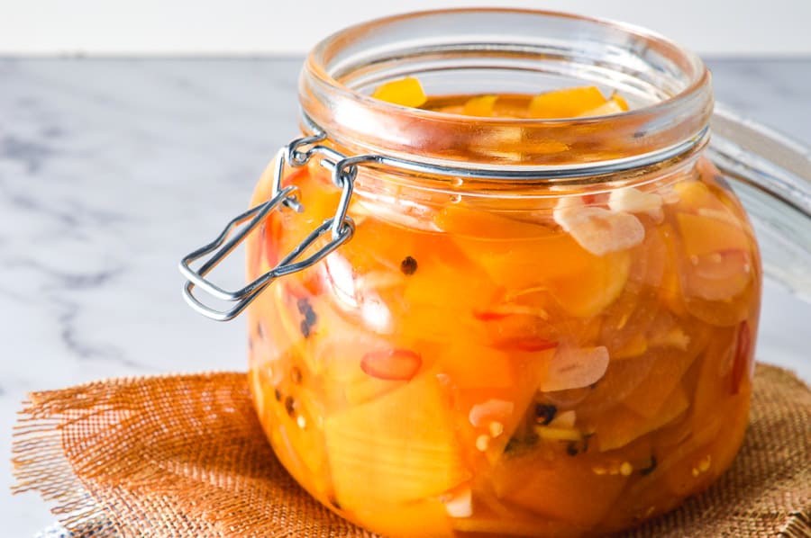 Spicy Pumpkin Pickle Recipe (Refrigerator Pickle) The Fiery Vegetarian