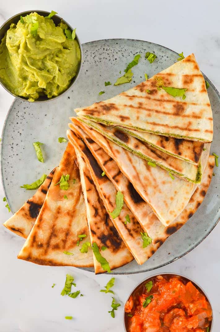 Easy Vegan Quesadilla Recipe (2minute filling!) The Fiery Vegetarian