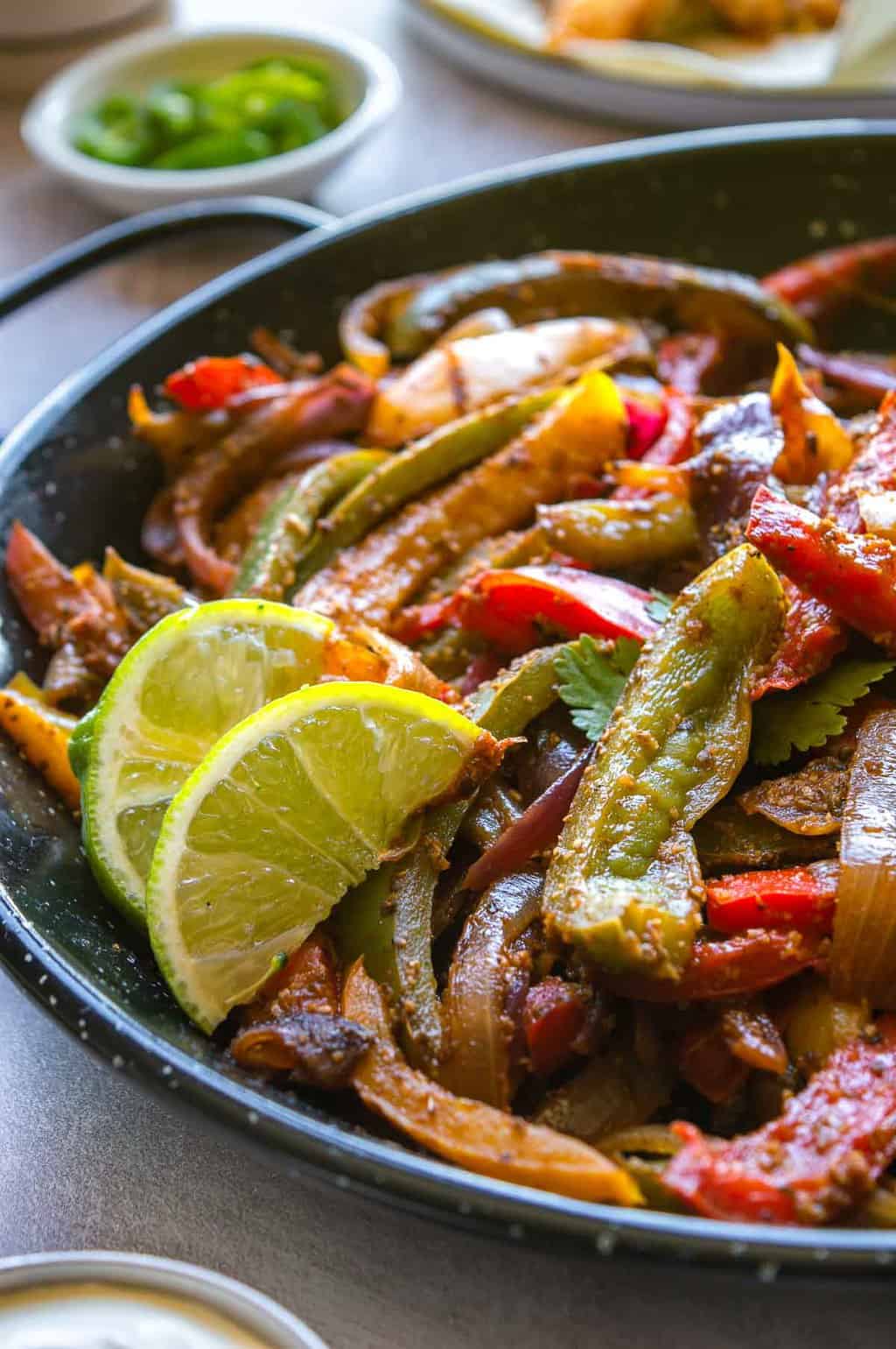 15minute Fajita Veggies Recipe The Fiery Vegetarian