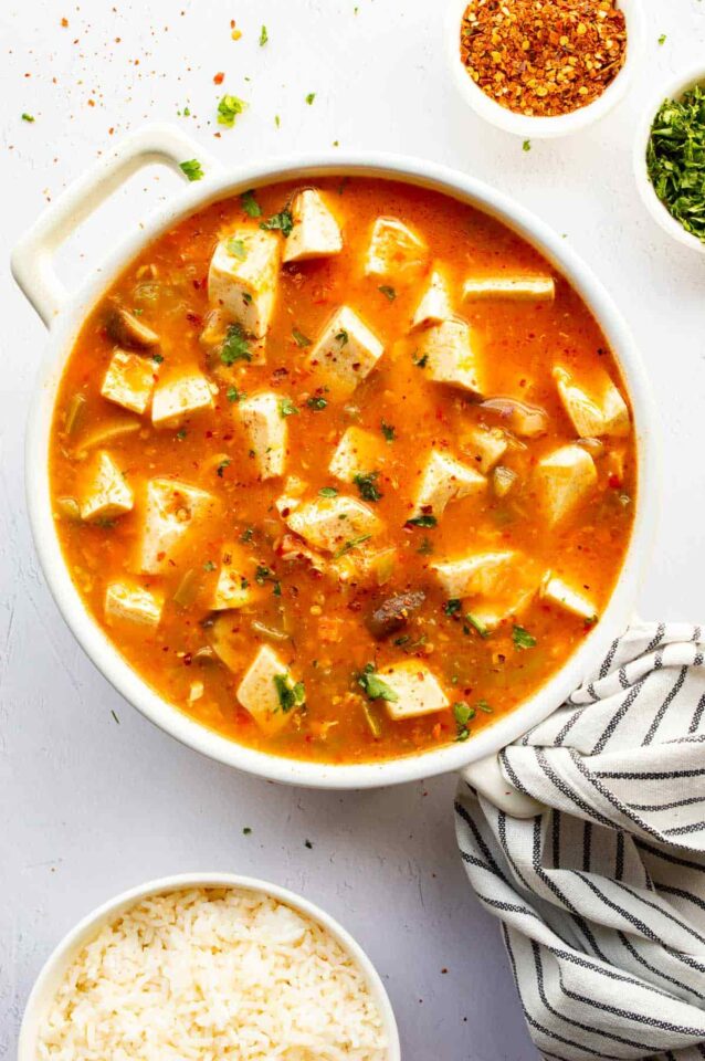 Quick Spicy Silken Tofu Recipe The Fiery Vegetarian