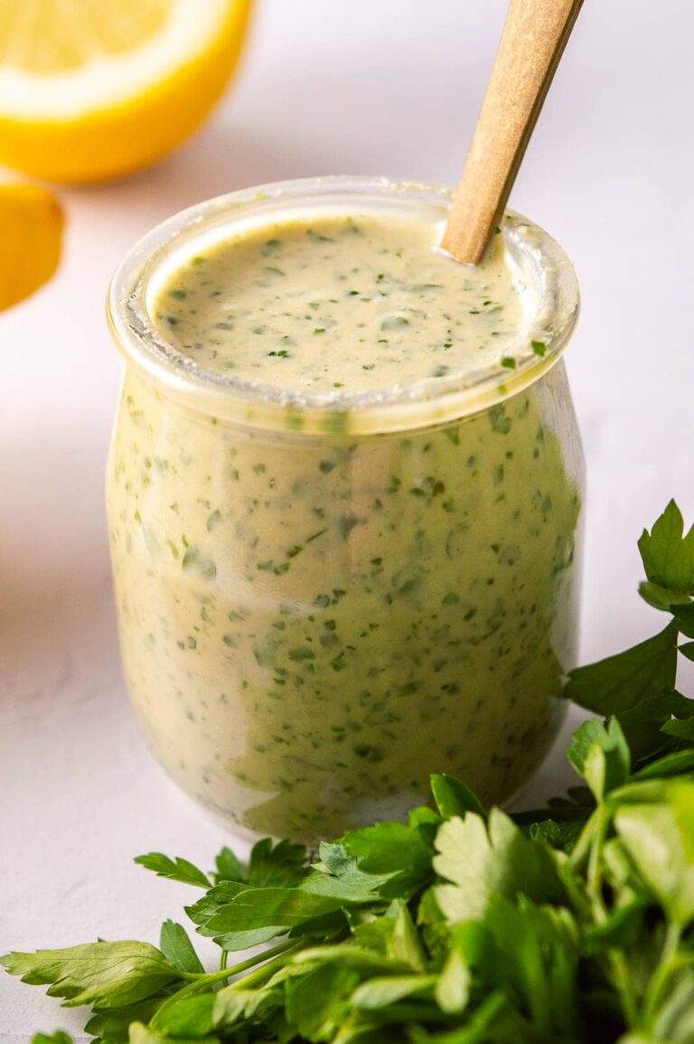 Easy Lemon Herb Tahini Sauce The Fiery Vegetarian