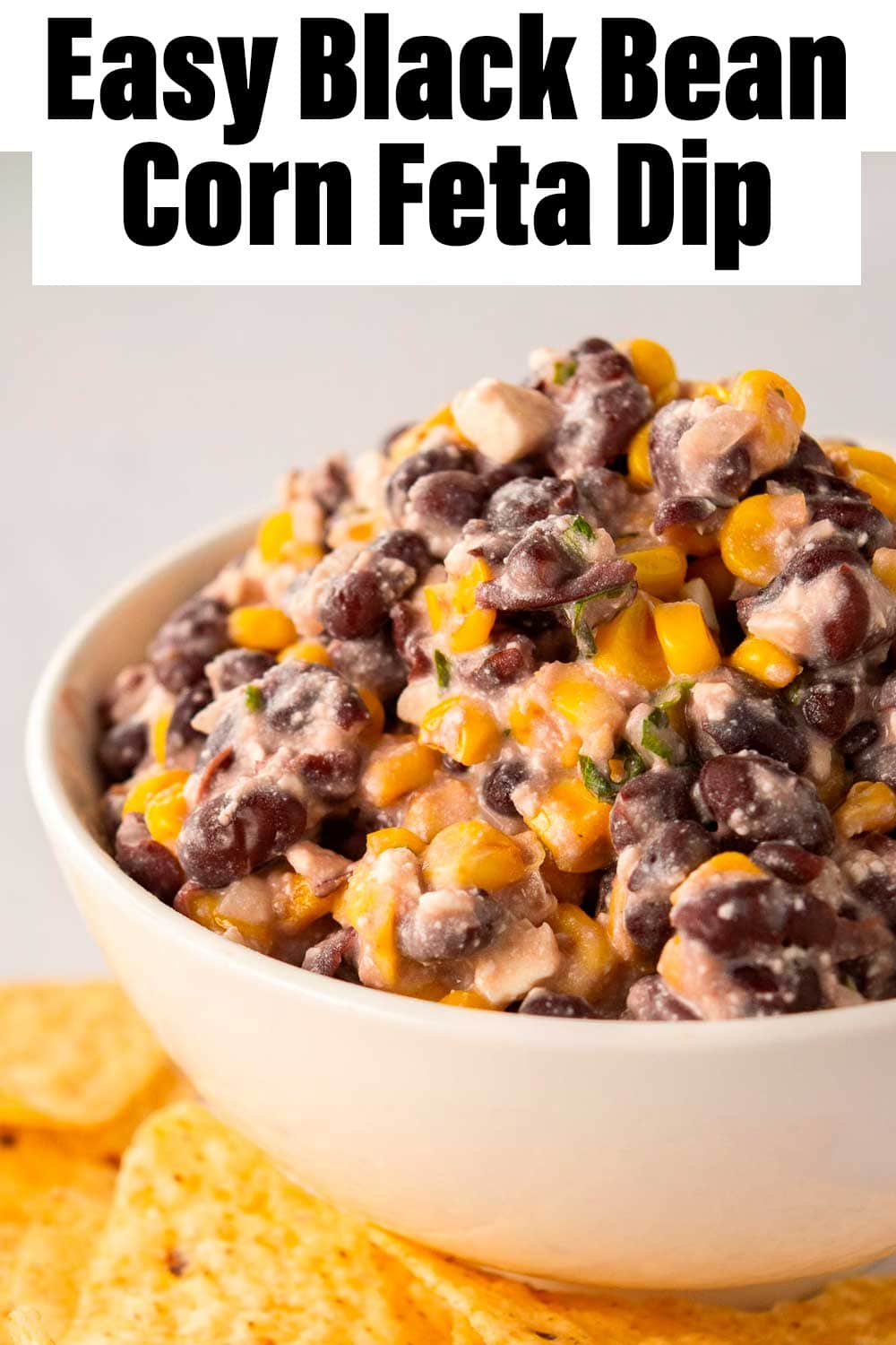 Easy Black Bean Corn Feta Dip The Fiery Vegetarian