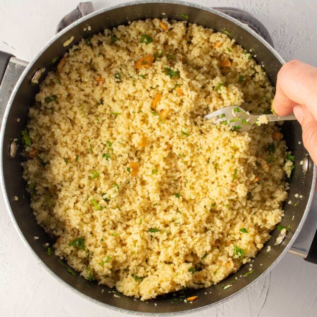 Easy Garlic Couscous The Fiery Vegetarian