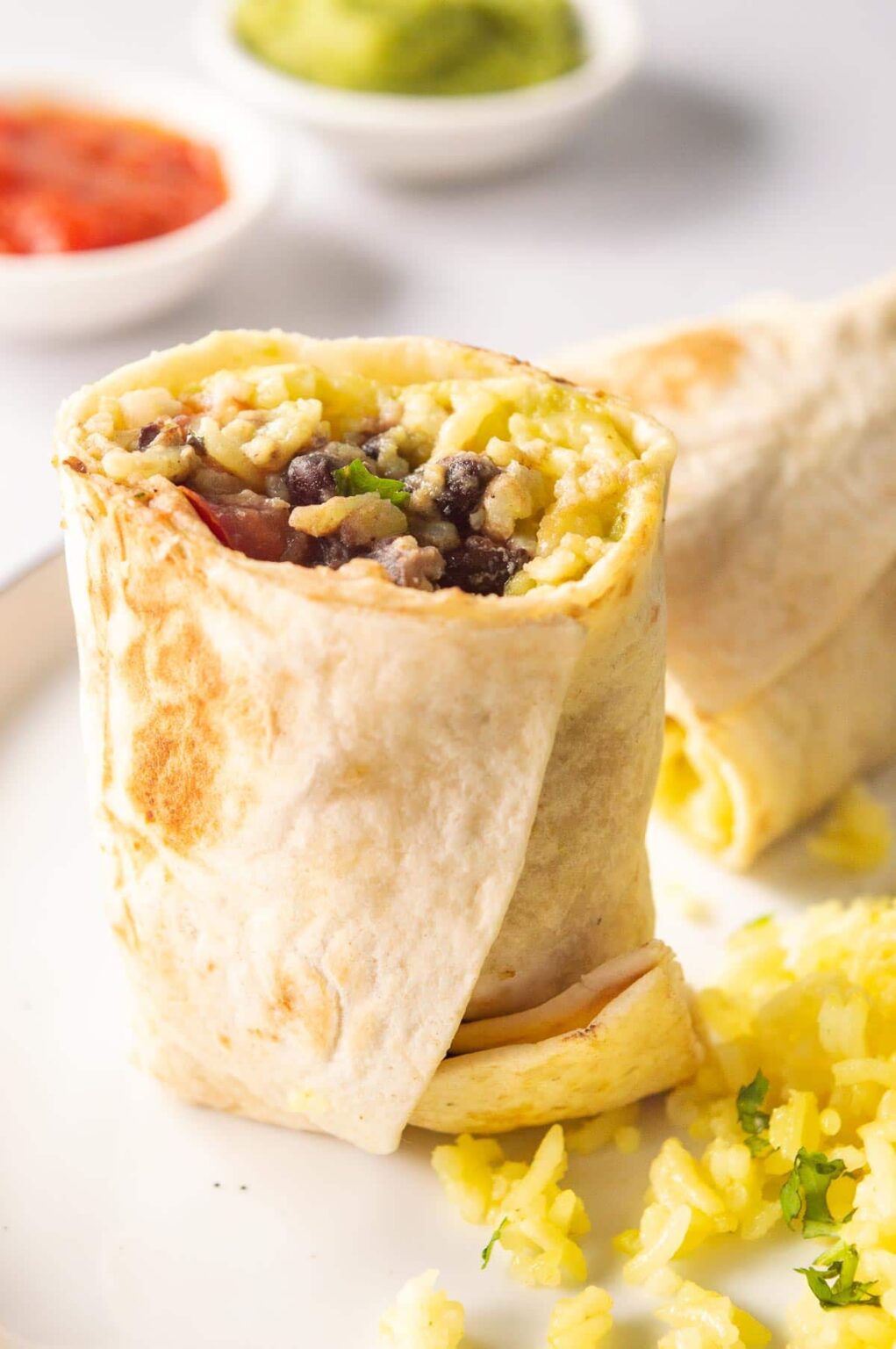 Easy Guacamole Burrito The Fiery Vegetarian