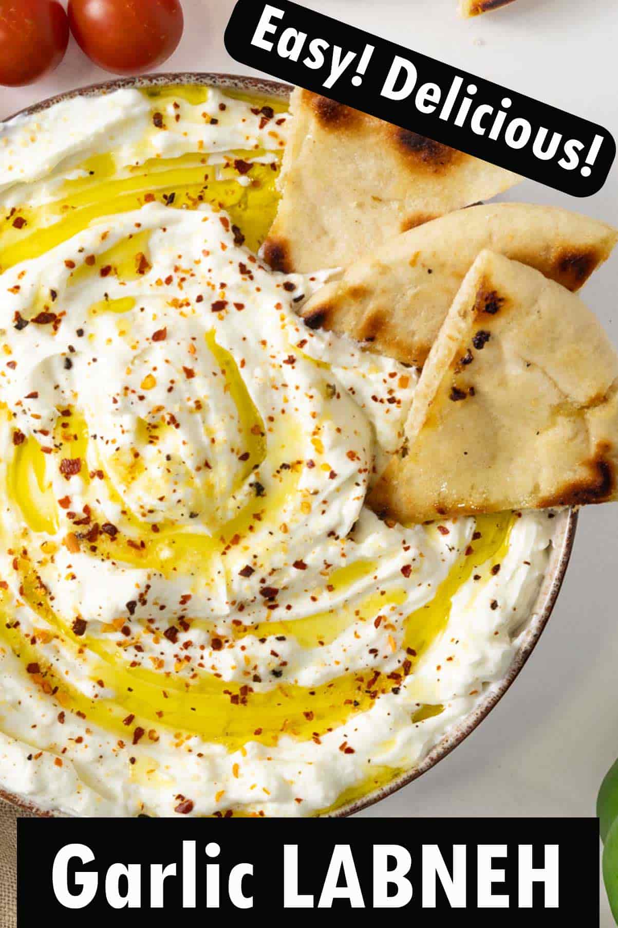 Garlic Labne Easy Garlic Labneh - The Fiery Vegetarian